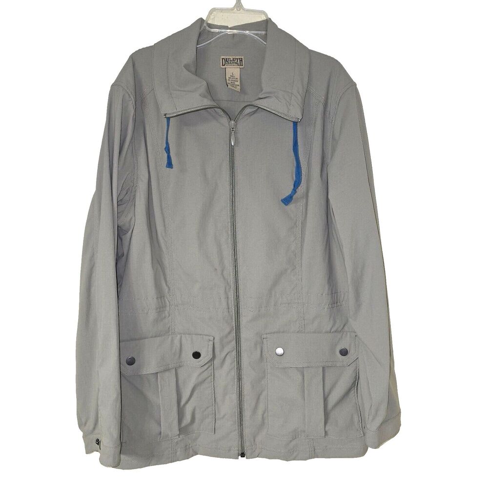Duluth Trading Company Men's Size Large Full Zip Light Jacket Gray Outdoors